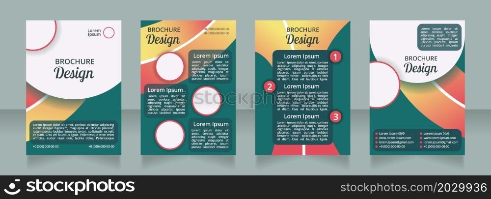 Products rich in vitamins blank brochure layout design. Vertical poster template set with empty copy space for text. Premade corporate reports collection. Editable flyer paper pages. Products rich in vitamins blank brochure layout design