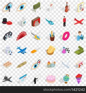 Profession icons set. Isometric style of 36 profession vector icons for web for any design. Profession icons set, isometric style