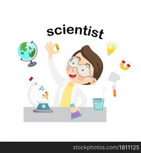 Profession scientist.vector illustration.