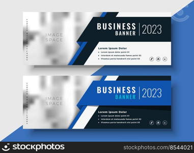 professional blue business banners with image space