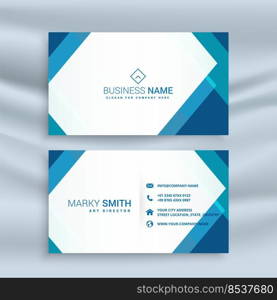 professional blue geometric business card design