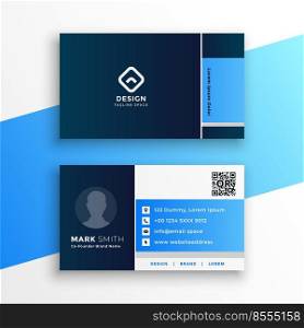 professional blue geometric business card design template