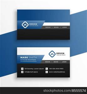 professional blue geometric business card design template