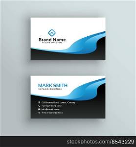 Professional blue wave business card template