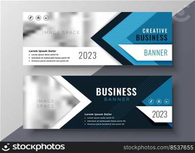 professional business banner in geometric style