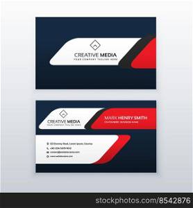 professional business card design template in red and blue color