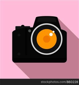 Professional camera icon. Flat illustration of professional camera vector icon for web design. Professional camera icon, flat style