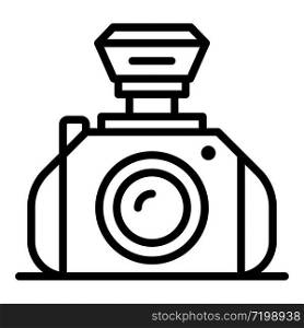 Professional camera icon. Outline professional camera vector icon for web design isolated on white background. Professional camera icon, outline style