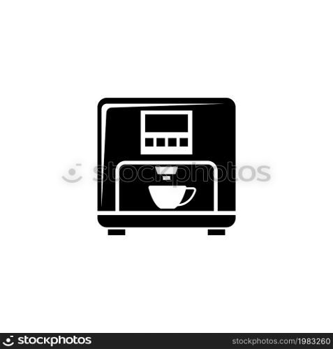 Professional Coffee Machine, Latte Maker. Flat Vector Icon illustration. Simple black symbol on white background. Professional Coffee Machine, Maker sign design template for web and mobile UI element. Professional Coffee Machine, Latte Maker. Flat Vector Icon illustration. Simple black symbol on white background. Professional Coffee Machine, Maker sign design template for web and mobile UI element.