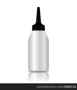 Professional cosmetics Bottle mock up for developer cream, gel, liquid. Realistic vector illustration. Jar with drop dispenser.. Cosmetics Bottle mockup developer cream, gel