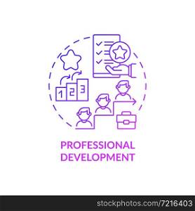 Professional development purple gradient concept icon. Employees perks abstract idea thin line illustration. Meaningful expertise and experience. Vector isolated outline color drawing. Professional development purple gradient concept icon