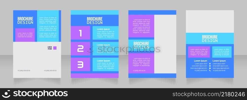 Professional event blank brochure design. Template set with copy space for text. Premade corporate reports collection. Editable 4 paper pages. Bebas Neue, Lucida Console, Roboto Light fonts used. Professional event blank brochure design
