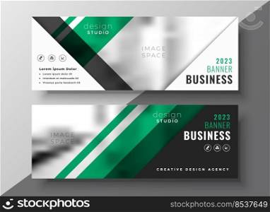 professional green geometric business banner template