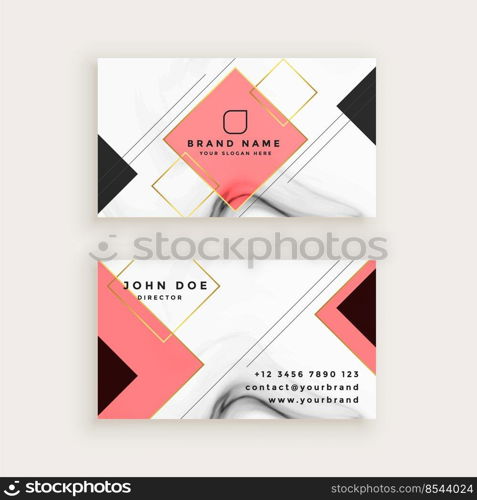 professional marble business card with diamond shape