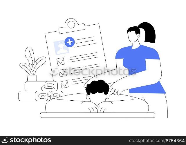 Professional massage therapy abstract concept vector illustration. Professional sport therapy, massage injury treatment, wellness services, spa relaxation, alternative medicine abstract metaphor.. Professional massage therapy abstract concept vector illustration.