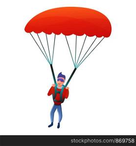 Professional parachuter icon. Cartoon of professional parachuter vector icon for web design isolated on white background. Professional parachuter icon, cartoon style