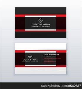 professional red and black business card design vector