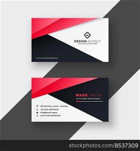 professional red geometric business card design