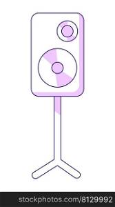 Professional stereo system semi flat color vector element. Full sized object on white. Concert equipment. Loudspeaker on stand simple cartoon style illustration for web graphic design and animation. Professional stereo system semi flat color vector element