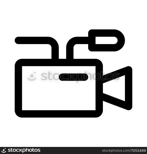 professional video camera on isolated background