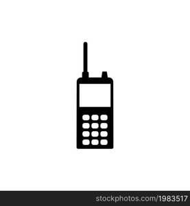 Professional Walkie Talkie Portable Radio. Flat Vector Icon illustration. Simple black symbol on white background. Professional Walkie Talkie Radio sign design template for web and mobile UI element. Professional Walkie Talkie Portable Radio. Flat Vector Icon illustration. Simple black symbol on white background. Professional Walkie Talkie Radio sign design template for web and mobile UI element.