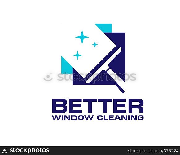 professional window cleaning washing service and household maintenance vector logo design