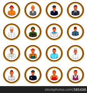 Professions vector set in cartoon style isolated on white background. Professions vector set, cartoon style