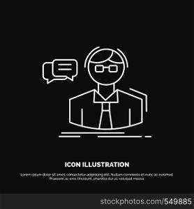 professor, student, scientist, teacher, school Icon. Line vector symbol for UI and UX, website or mobile application. Vector EPS10 Abstract Template background