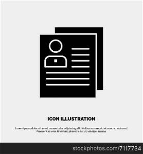 Profile, About, Contact, Delete, File, Personal solid Glyph Icon vector