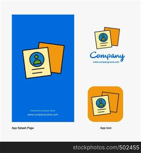 Profile Company Logo App Icon and Splash Page Design. Creative Business App Design Elements