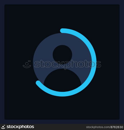 Profile completeness UI element template. Editable isolated vector dashboard component. Flat user interface. Visual data presentation. Web design widget for mobile application with dark theme. Profile completeness UI element template