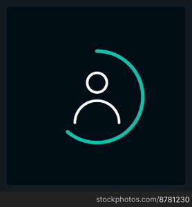 Profile completion progress UI element template. Editable isolated vector dashboard component. Flat user interface. Visual data presentation. Web design widget for mobile application with dark theme. Profile completion progress UI element template