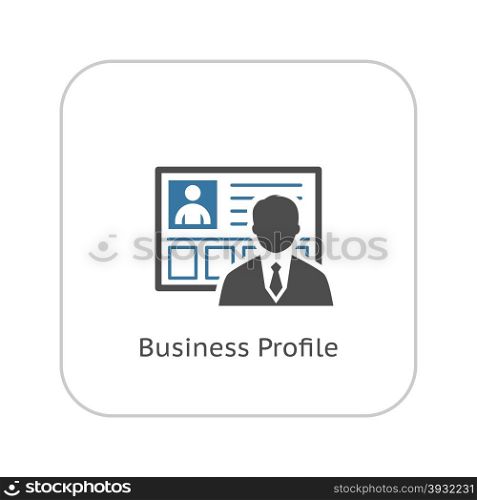 Profile Icon. Business Concept. Flat Design. Isolated Illustration.. Business Profile Icon. Flat Design.