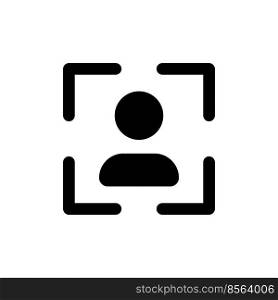 Profile image black glyph ui icon. Social media. Simple filled line element. User interface design. Silhouette symbol on white space. Solid pictogram for web, mobile. Isolated vector illustration. Profile image black glyph ui icon