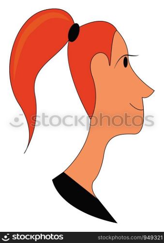 Profile of a red headed girl vector illustration