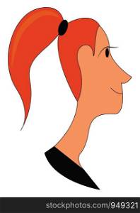 Profile of a red headed girl vector illustration