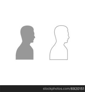 Profile side view portrait icon. Grey set .. Profile side view portrait icon. It is grey set .