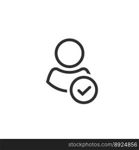 Profile with checkmark icon line outline vector image