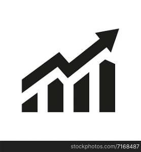 Profit growing icon. Isolated vector icon. Progress bar. Growing graph icon graph sign. Chart increase profit. Growth success arrow icon. EPS 10