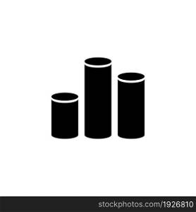 Profit, Growth Business Columns. Flat Vector Icon illustration. Simple black symbol on white background. Profit, Growth Business Columns sign design template for web and mobile UI element. Profit, Growth Business Columns Flat Vector Icon