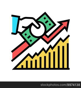 profit growth color icon vector. profit growth sign. isolated symbol illustration. profit growth color icon vector illustration