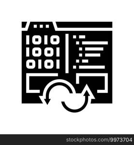 program code converter glyph icon vector. program code converter sign. isolated contour symbol black illustration. program code converter glyph icon vector illustration