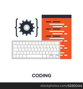 program coding. Abstract vector illustration of program coding flat design concept.
