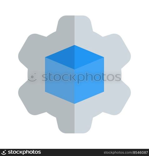 Program setting for 3D graphics design isolated on a white background