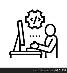 programmer coding and development line icon vector. programmer coding and development sign. isolated contour symbol black illustration. programmer coding and development line icon vector illustration