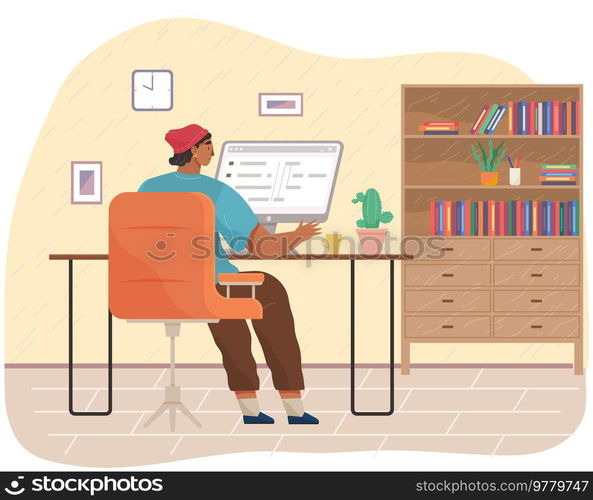 Programmer engineering and coding. Coder programmers working on web development on computer. Concept of script coding and programming in php, javascript, python, other languages. Software developers. Programmer engineering and coding. Set of programmers working on web development on computers