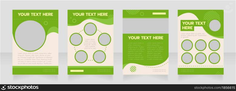 Programmer job green wavy blank brochure layout design. Service info. Vertical poster template set with empty copy space for text. Premade corporate reports collection. Editable flyer paper pages. Programmer job green wavy blank brochure layout design
