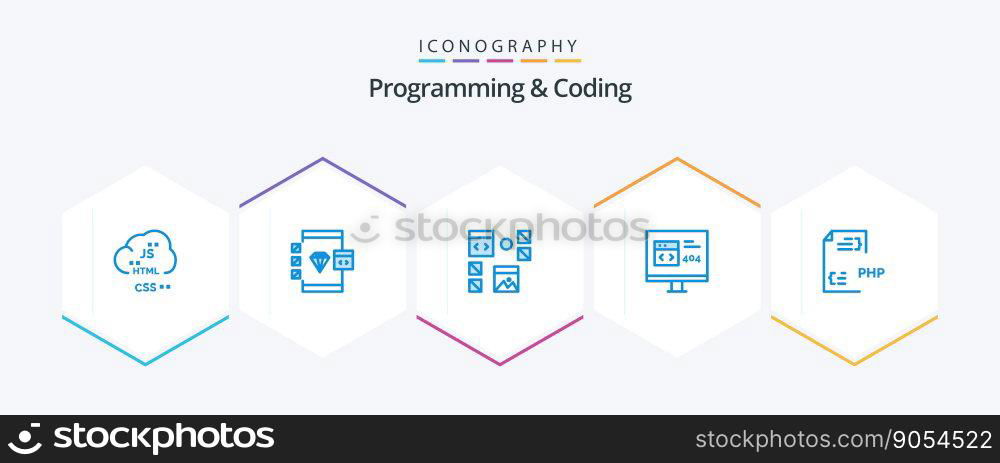 Programming And Coding 25 Blue icon pack including develop. app. develop. programming. development