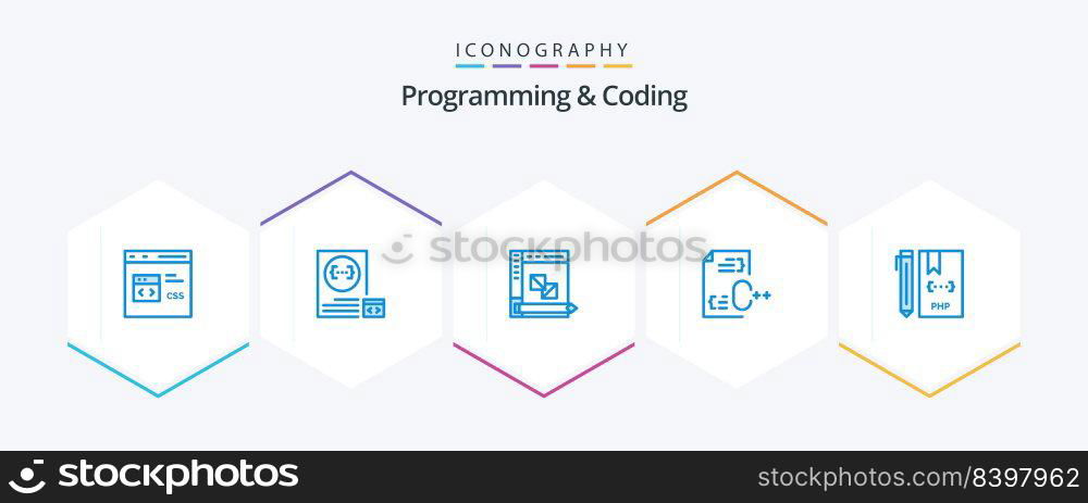 Programming And Coding 25 Blue icon pack including develop. c. development. planning. development