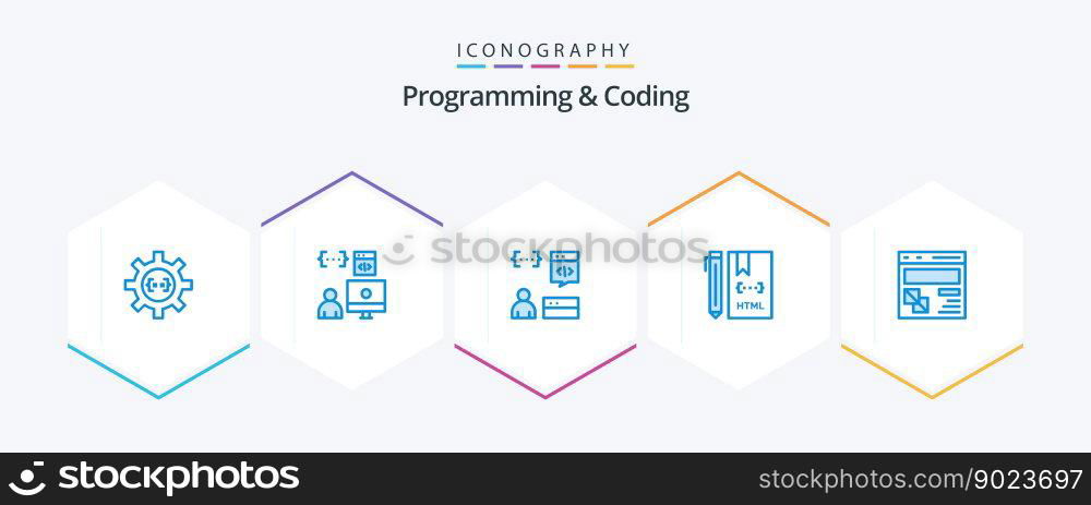 Programming And Coding 25 Blue icon pack including development. browser. development. html. develop